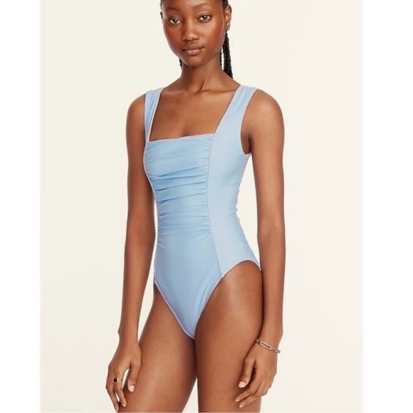 J. Crew Other - NWT J. Crew Ruched squareneck one-piece BF179 BLUE